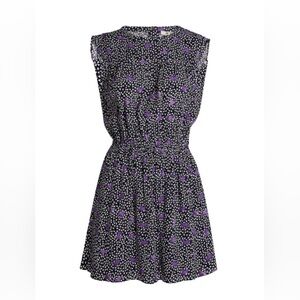 Maje Paris Pansy Crepe Smocked Sleeveless Mini Dress Women's EU 42 US L NWOT